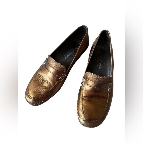 Donald J Pliner women’s Petra bronze leather loafer size 8.5 - Picture 2 of 12